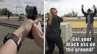 Black Cops Punish Curvy Thieves - Nina Lopez & Maggie Green Get Rough Interracial Gangbang