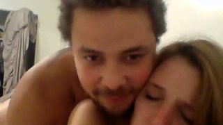 Handsome boy fucks my wet pussy from behind while we broadcast on webcam