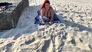 Look what this little slut did on the beach, I got a hard-on