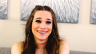 Brunette Jessy Bells with hot ass sucking her man's dick