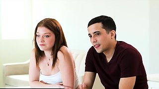 Horny GF and nympho stepmother threesome
