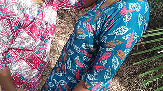 Step sisters enjoying outdoor hot romance