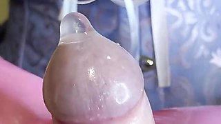 Condom Handjob with Latex Gloves