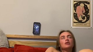 Scottish curvy goth student fingers deep and slow moans softly on cam