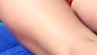 Erotic Massage Has This Busty Blonde Soaking Screaming and Squirting in Her Orange Crotchless Outfit