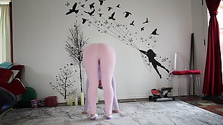 Goddess Aurora Willows Bend Over, and Cameltoe in Pink Dress Pants, Custom Order