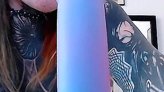 Licking and Riding a Dildo Closeup