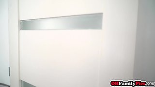 Petite teenager stepsis caught masturbating