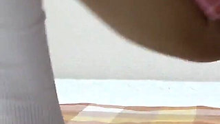 Big Tits Visible Through See Hrough Mini Skirt Uniform, White Thong Wedgie Crotch, Perfect Body Japanese Girl's Tease Fitness