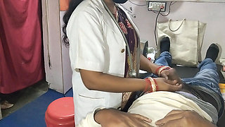 The lady doctor fucked hard when I was checking my body in clinic