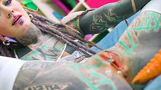 Deep into tattooed beauty Anuskatzzs holes