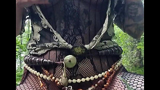 Goblingirly Rides Dildo in Forest