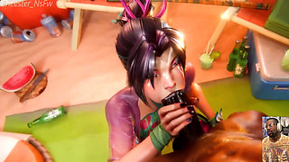 Slutty Fucking Ass Psylocke Deepthroats a BBC at the Beach, Honoka Big Breast Paizuri Cumshot Facial