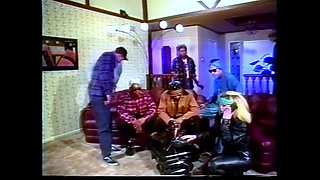 Interracial Orgy for Two Lesbians Fucked by a Pack of Big Black Cocks