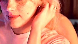 Blonde European Pamela Blond jerking off a Huge Dick