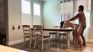 Fuck My Neighbor's Wife on the Dining Table While Working From Home