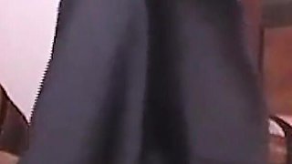 Mistress Strokes with Black Latex Gloves