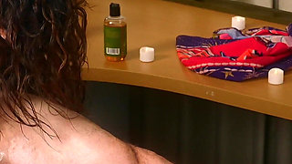 Sexy Tattoo'd Muscle Mommy Hulda Lopez Gives Chubby Older Client Happy Ending Massage!