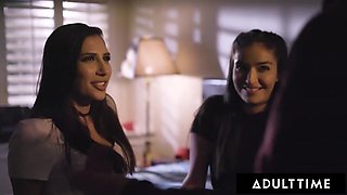 ADULT TIME - Voyeur Lesbian Teen Watches Aidra Fox And Kristen Scott Lick Each Others Pussies