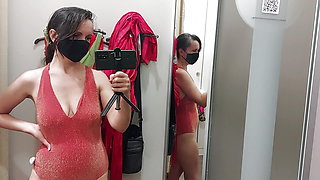 Amateur wife filmed trying on clothes. Milf hairy pussy, hairy ass, big tits, big nipples.