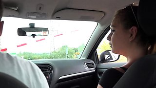 Amateur milf car outdoor handjob