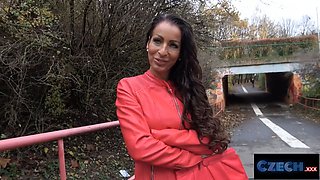 Czechxxx - veritable czech milf opens up her feet for a stranger big big pecker