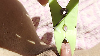 Inserting a Small Cup Into the Wet Pussy