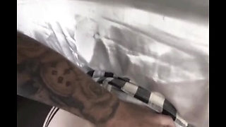 Step mom gets stuck under the bed looking for sex toy, step son gives her a toy of his own!