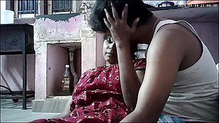 Indian Hot House Wife Kissing and Boobs Pressing