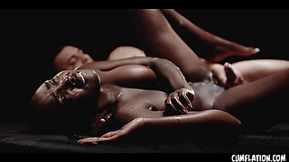 Extreme Interracial Cumflation - Sexy Black Girl Zaawaadi Filled With Loads Of CUM Inside Her Pussy