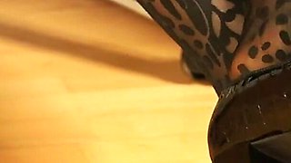 Leopard Tights & Black Pumps - Slow Shoeplay & Dangling Seduction