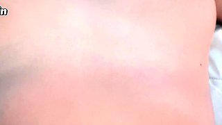 Innocent doll receives ball sack milk in her ass for the