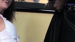 Lucky chick is bouncing on the big black cock