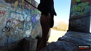 Very Risky Teen Games Blowjob in a Place and Flashing Tits