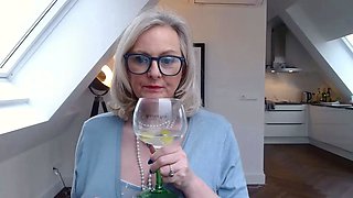 Big Boobed Blonde Masturbates With A Dildo In The Bathroom