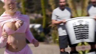 Perfect Assed Athletic Besties Share Their Trainers Big Cock After A Sweaty Workout In The Back Yard: Porn