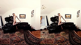 007 - Foxy Sanie - Skinny Redhead Striptease Fingering