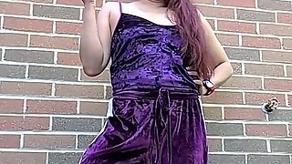 Morning Smoke in My Purple Velour Outfit