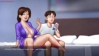 Naughty Dude Hits The Spot With His Hot Sexy Landlady MILF During Sensual Massage -  Summertime Saga 05