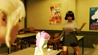 Shemale Hosrse Cock Fucks Busty MILF Teacher at School