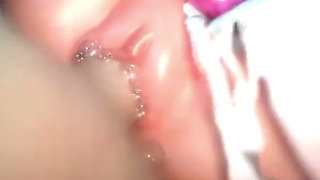 Beautiful Bald Pussy Gwen Pool Gets Her Tasty Wet Pussy Filled with Warm Cum