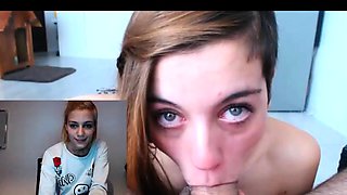 Slutty amateur teen feeds her hunger for bukkake on webcam