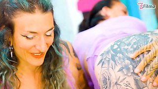 Lesbian Orgy – Anal & Squirt – Tattooed Girls Filling Each Other’s Holes and Licking Pussy – ATM, Gapes, Squirting