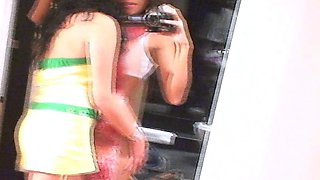 Naughty teen lesbo filming