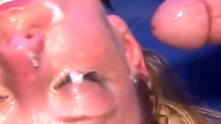 Sexy blonde anal penetrated orgy party