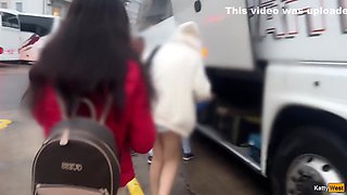 Katty West - Public Dick Flashing - Girl Saw My Dick On The Bus And Helped Me Cum With Her Hand