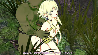 Elf Archer Gets Fucked in the Forest by a Goblin