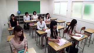 Attractive Japanese schoolgirls confess their love for cock