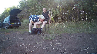 Mother-in-law in a Park Jerks off My Dick Until I Cum