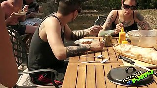 Casting with milk orgy